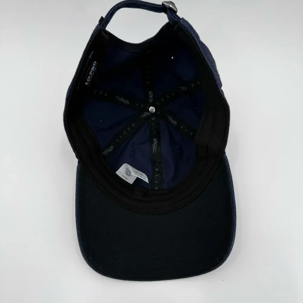 Sitka Hat Cap Gear Badge Icon Lo Pro Profile Fit Strapback Navy Blue 100% Cotton